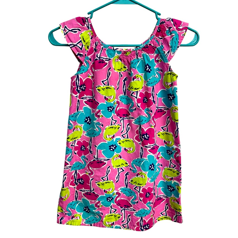JK Designs Pink and Green Casual Dress with Floral Pattern